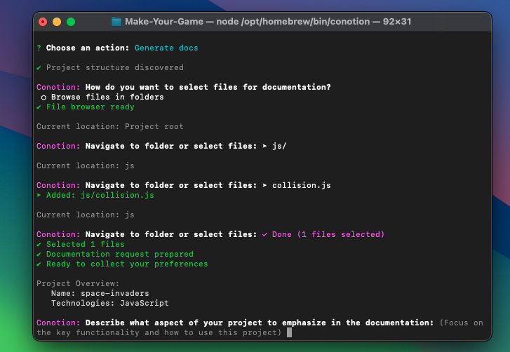 Smart prompt configuration for documentation