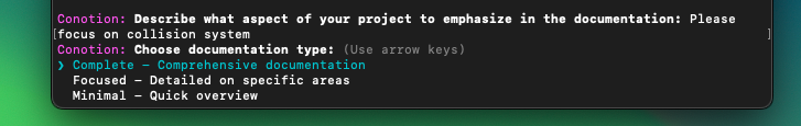 Documentation type selection